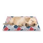 Japanese Geometric Pattern Print Pet Cooling Mat Cover