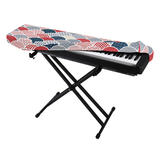 Japanese Geometric Pattern Print Piano Keyboard Cover