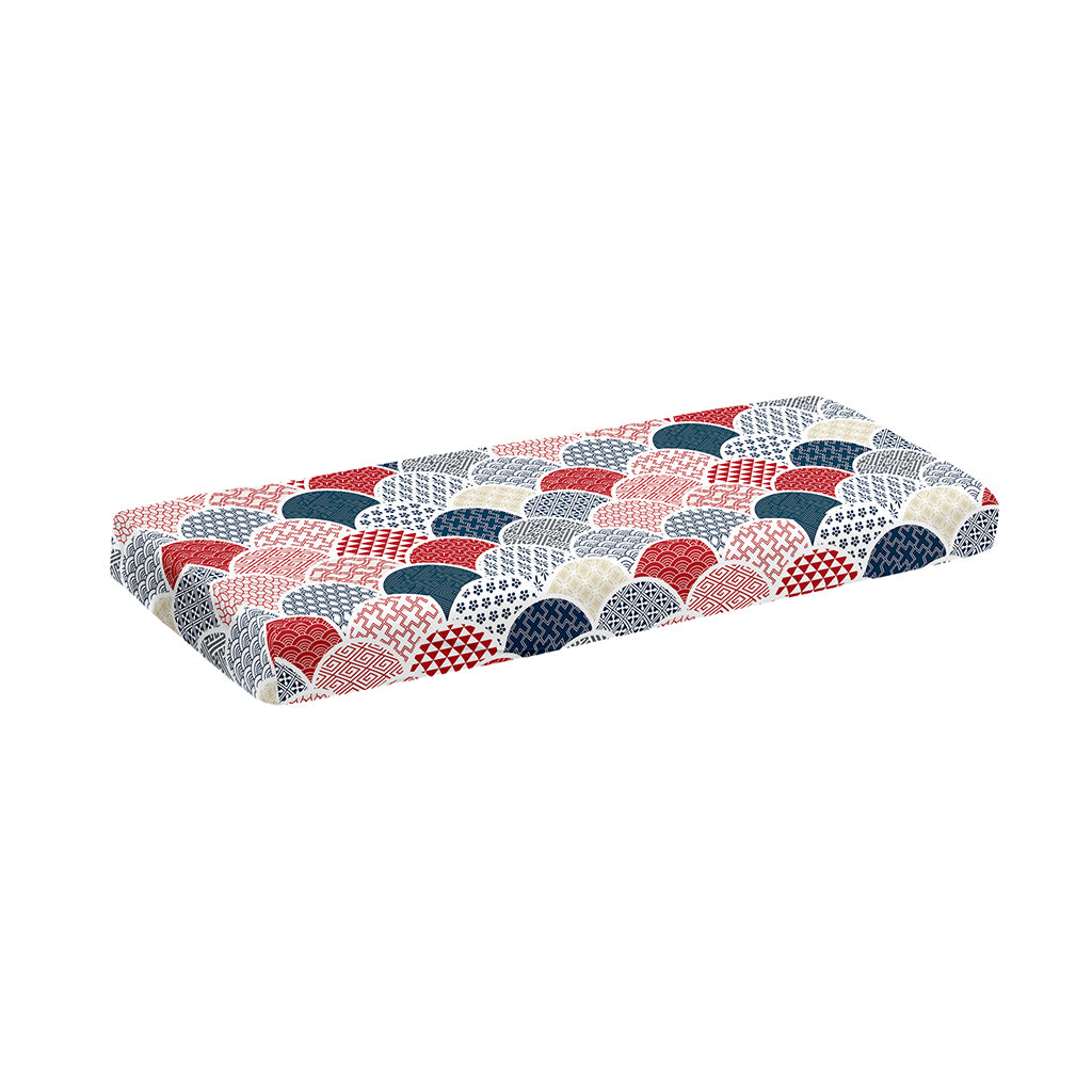 Japanese Geometric Pattern Print Piano Keyboard Cover