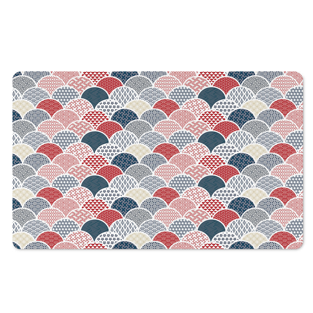 Japanese Geometric Pattern Print Polyester Doormat