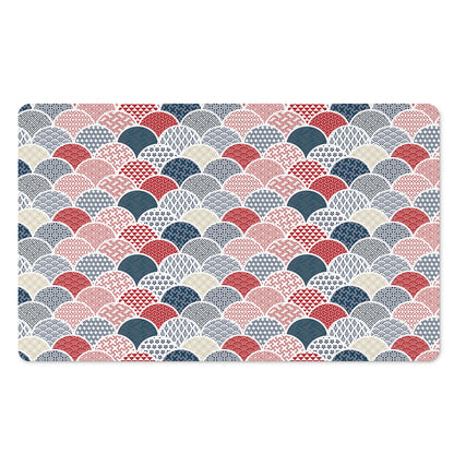 Japanese Geometric Pattern Print Polyester Doormat