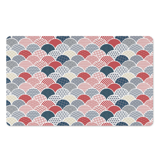 Japanese Geometric Pattern Print Polyester Doormat