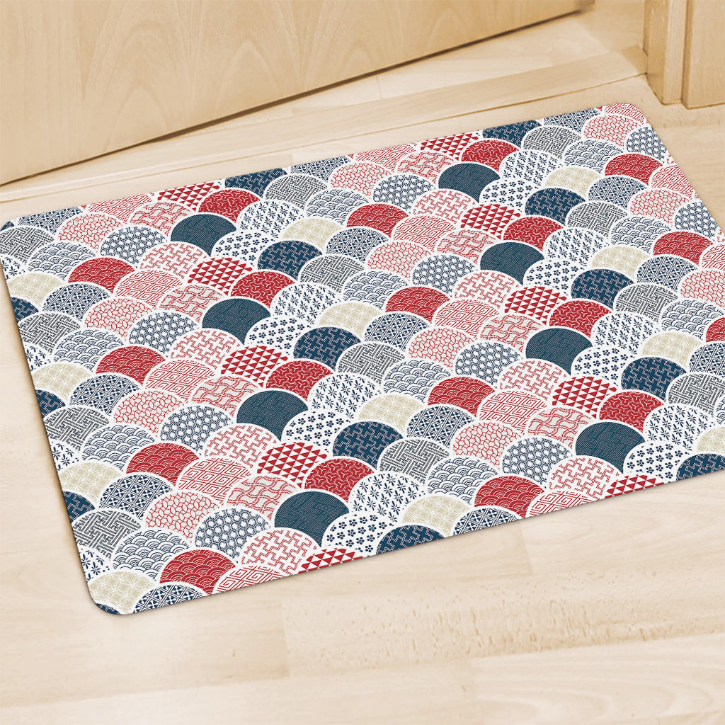 Japanese Geometric Pattern Print Polyester Doormat