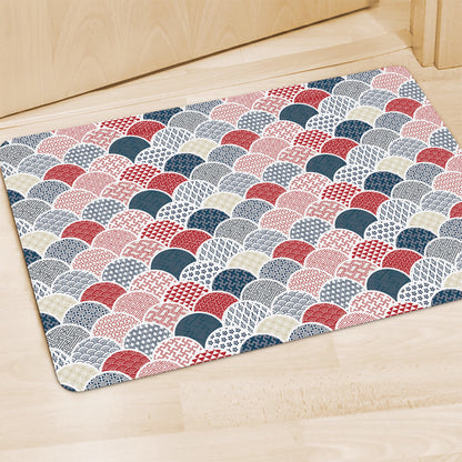 Japanese Geometric Pattern Print Polyester Doormat