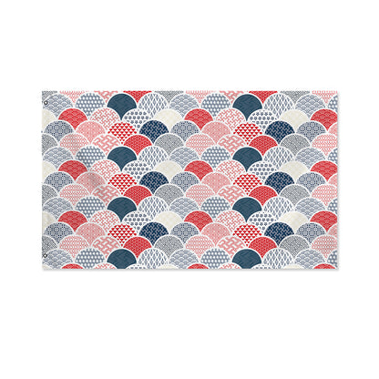 Japanese Geometric Pattern Print Polyester Flag