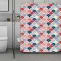 Japanese Geometric Pattern Print Polyester Shower Curtain