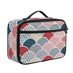 Japanese Geometric Pattern Print Portable Lunch Bag