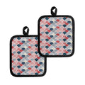 Japanese Geometric Pattern Print Pot Holders