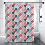 Japanese Geometric Pattern Print Premium Shower Curtain