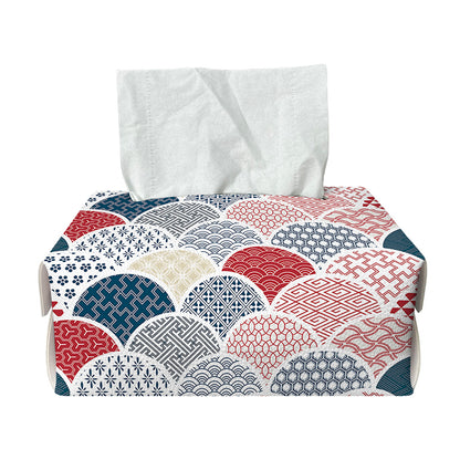 Japanese Geometric Pattern Print Rectangle Tissue Box Cover