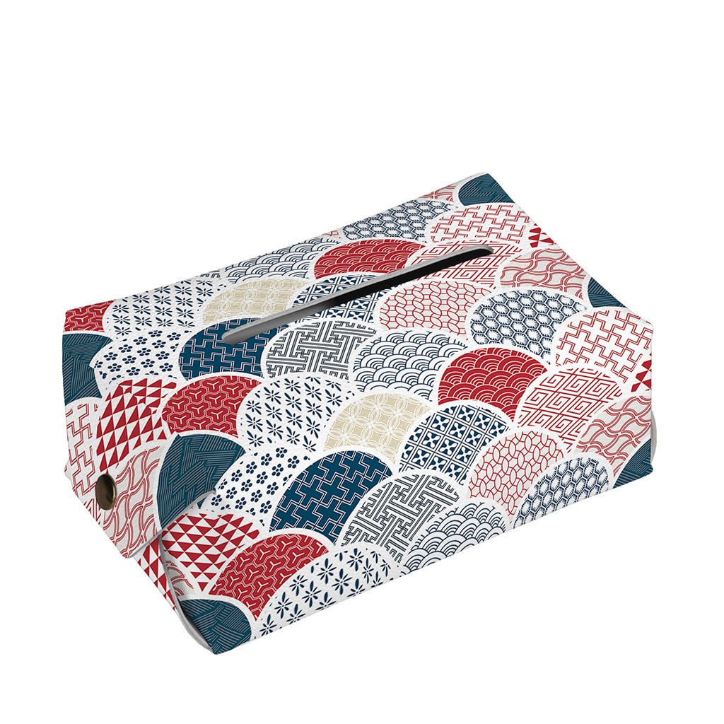 Japanese Geometric Pattern Print Rectangle Tissue Box Cover