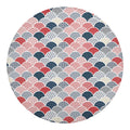 Japanese Geometric Pattern Print Round Blanket