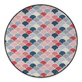 Japanese Geometric Pattern Print Round Floor Mat