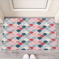 Japanese Geometric Pattern Print Rubber Doormat