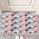 Japanese Geometric Pattern Print Rubber Doormat
