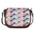 Japanese Geometric Pattern Print Saddle Bag