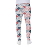 Japanese Geometric Pattern Print Scuba Joggers