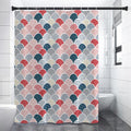 Japanese Geometric Pattern Print Shower Curtain
