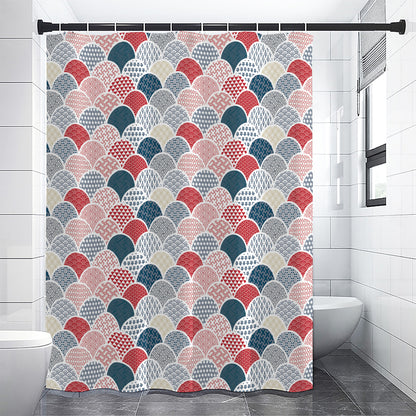 Japanese Geometric Pattern Print Shower Curtain