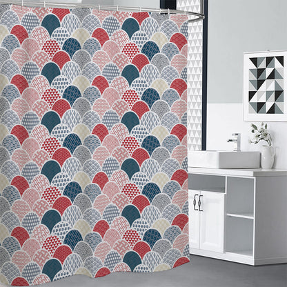 Japanese Geometric Pattern Print Shower Curtain