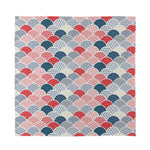 Japanese Geometric Pattern Print Silk Bandana
