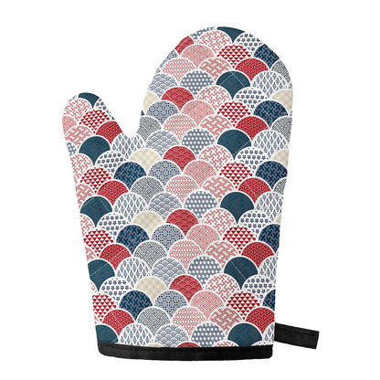 Japanese Geometric Pattern Print Single Oven Mitt
