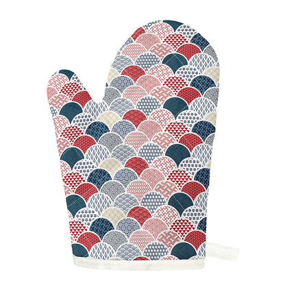 Japanese Geometric Pattern Print Single Oven Mitt
