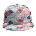 Japanese Geometric Pattern Print Snapback Cap