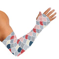 Japanese Geometric Pattern Print Sun Protection Arm Sleeves