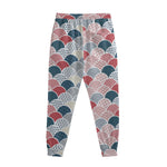 Japanese Geometric Pattern Print Sweatpants