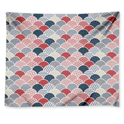 Japanese Geometric Pattern Print Tapestry