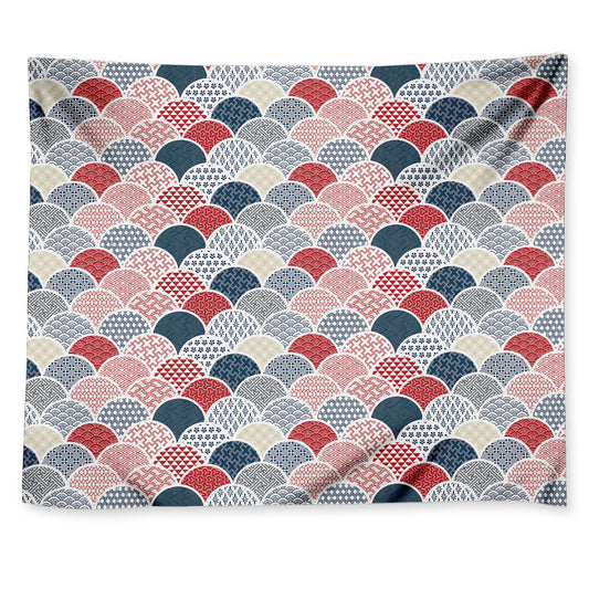 Japanese Geometric Pattern Print Tapestry