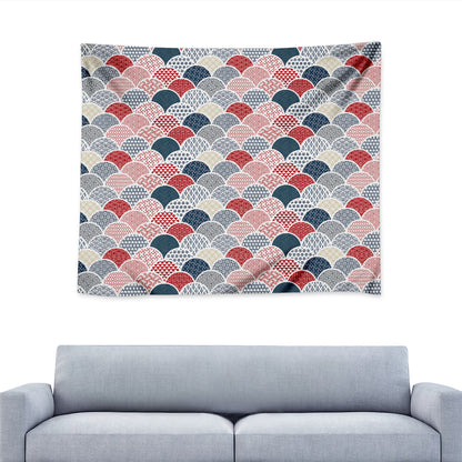 Japanese Geometric Pattern Print Tapestry