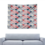 Japanese Geometric Pattern Print Tapestry