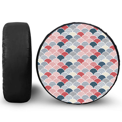 Japanese Geometric Pattern Print Tire Cover