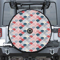 Japanese Geometric Pattern Print Tire Cover With Camera Hole