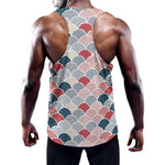 Japanese Geometric Pattern Print Training Tank Top
