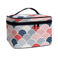 Japanese Geometric Pattern Print Travel Makeup Bag
