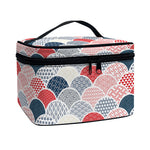 Japanese Geometric Pattern Print Travel Makeup Bag