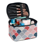 Japanese Geometric Pattern Print Travel Makeup Bag