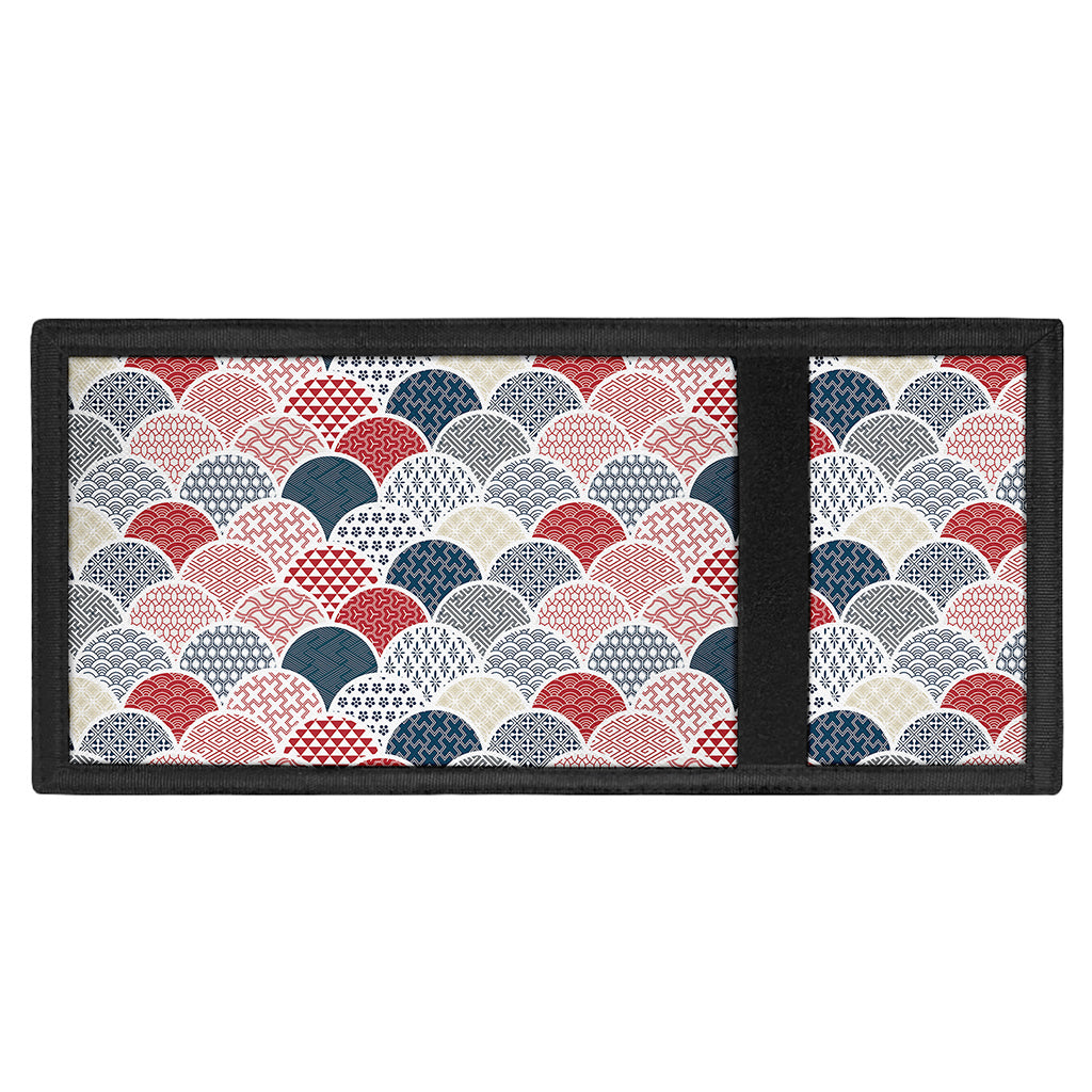 Japanese Geometric Pattern Print Trifold Wallet