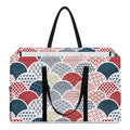 Japanese Geometric Pattern Print Utility Tote Bag