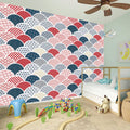 Japanese Geometric Pattern Print Wall Sticker