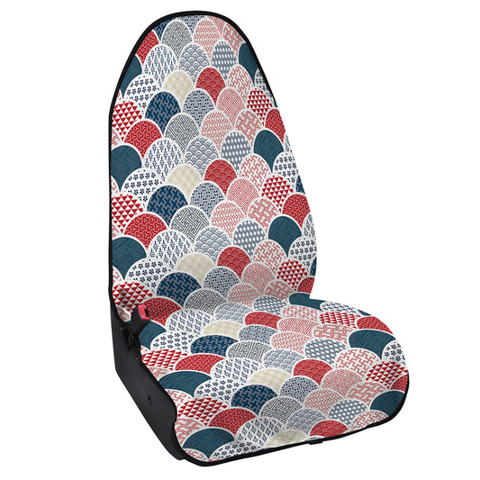 Japanese Geometric Pattern Print Waterproof Car Seat Cover