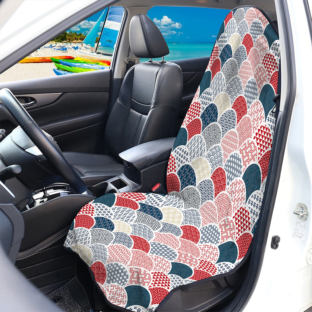 Japanese Geometric Pattern Print Waterproof Car Seat Cover