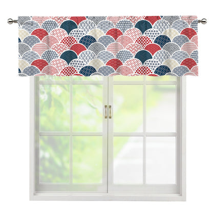 Japanese Geometric Pattern Print Window Valance