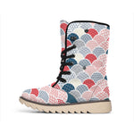 Japanese Geometric Pattern Print Winter Boots