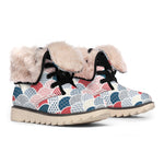 Japanese Geometric Pattern Print Winter Boots