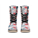 Japanese Geometric Pattern Print Winter Boots