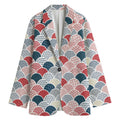 Japanese Geometric Pattern Print Women's Blazer